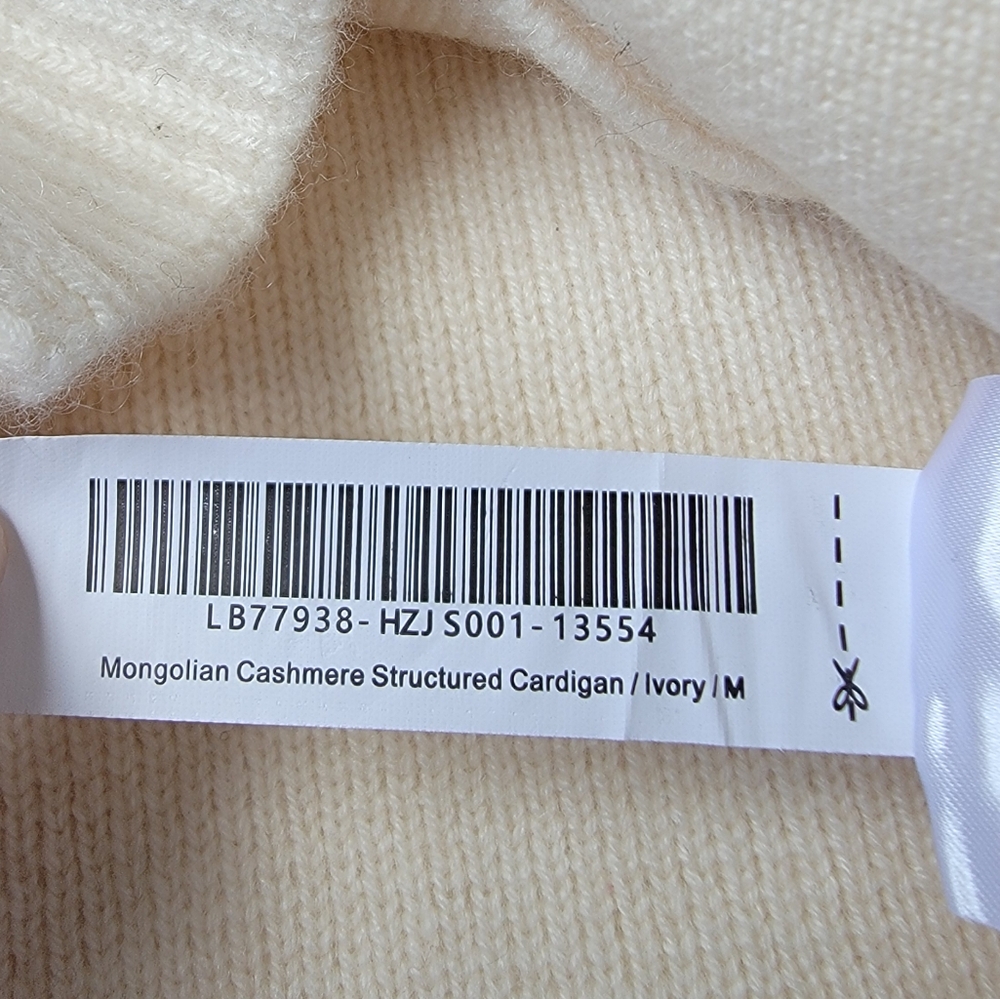 NWT Quince 100% Mongolian Cashmere Structured Cardigan, Ivory M ✨🤍 - Picture 5 of 9